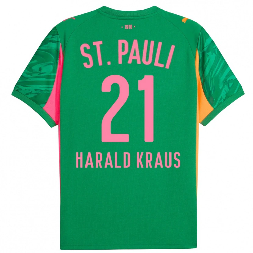 Danxen Women Stefan Harald Kraus #21 Green Orange Pink Goalkeeper Jersey 2025/26 T-Shirt