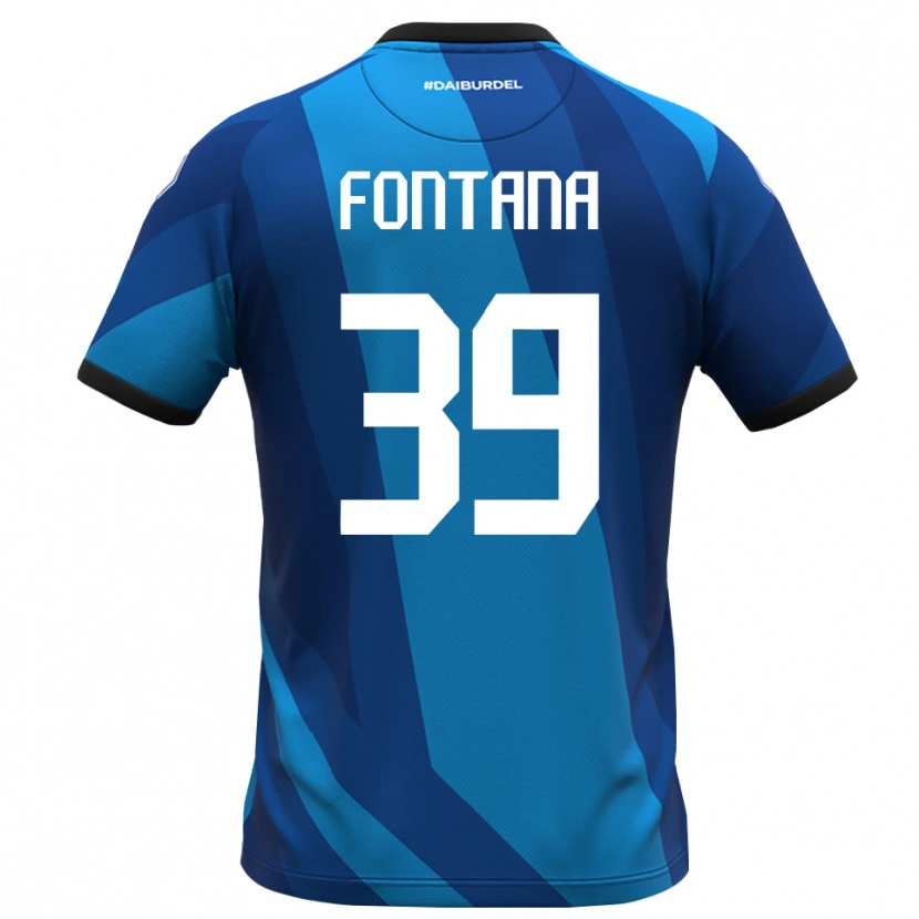 Danxen Women Niccolò Fontana #39 Royal Blue Orange Goalkeeper Jersey 2025/26 T-Shirt