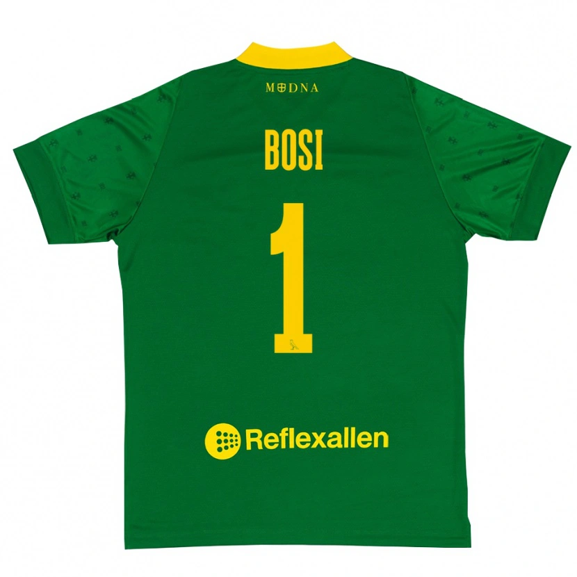 Danxen Women Matteo Bosi #1 Green Yellow Goalkeeper Jersey 2025/26 T-Shirt