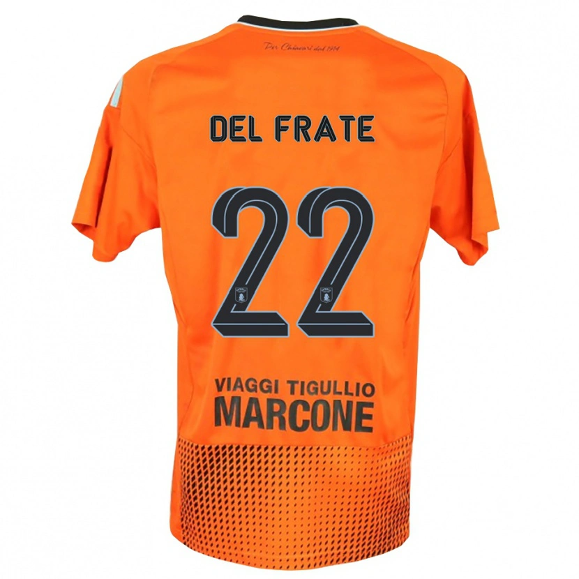 Danxen Women Federico Del Frate #22 Dark Orange Blue Goalkeeper Jersey 2025/26 T-Shirt