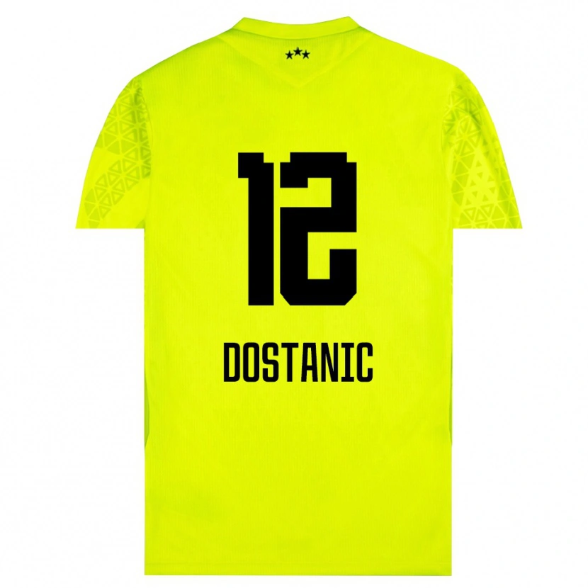 Danxen Women Filip Dostanic #12 Yellow Green Black Goalkeeper Jersey 2025/26 T-Shirt