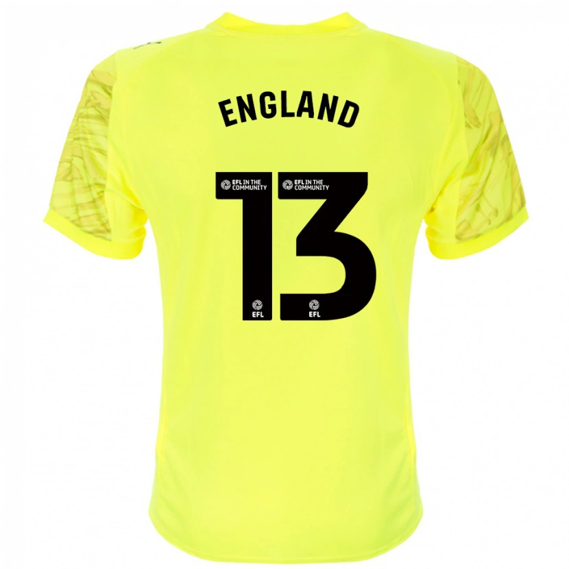 Danxen Women Kurtis England #13 Yellow Black Goalkeeper Jersey 2025/26 T-Shirt