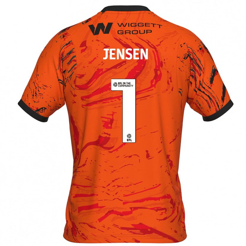 Danxen Women Lukas Jensen #1 Orange Black Goalkeeper Jersey 2025/26 T-Shirt