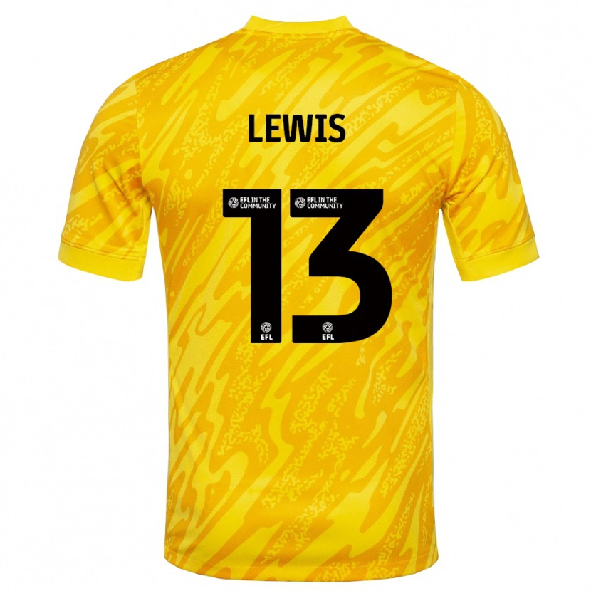 Danxen Women Karl Lewis #13 Yellow Black Goalkeeper Jersey 2025/26 T-Shirt