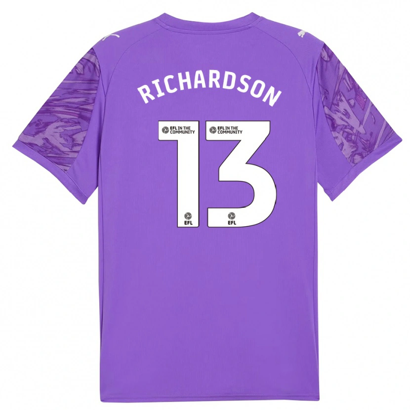 Danxen Women Cale Richardson #13 Purple White Goalkeeper Jersey 2025/26 T-Shirt