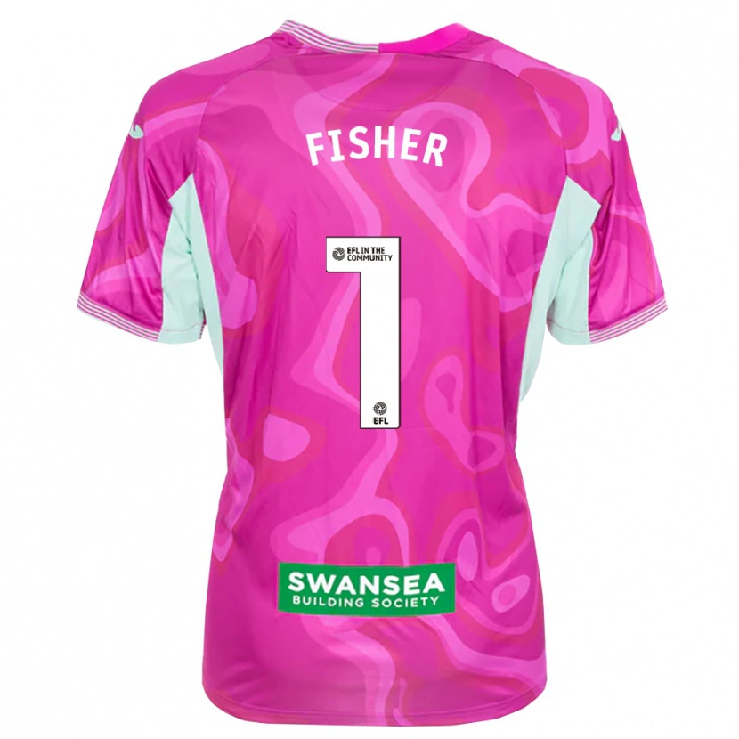 Danxen Women Andy Fisher #1 Magenta White Goalkeeper Jersey 2025/26 T-Shirt