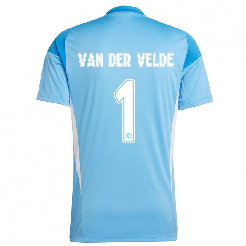 Danxen Women Valentijn van der Velde #1 Light Blue White Goalkeeper Jersey 2025/26 T-Shirt