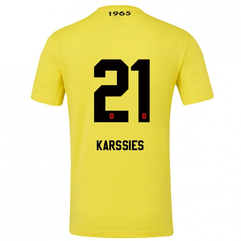 Danxen Women Sam Karssies #21 Yellow Black Goalkeeper Jersey 2025/26 T-Shirt