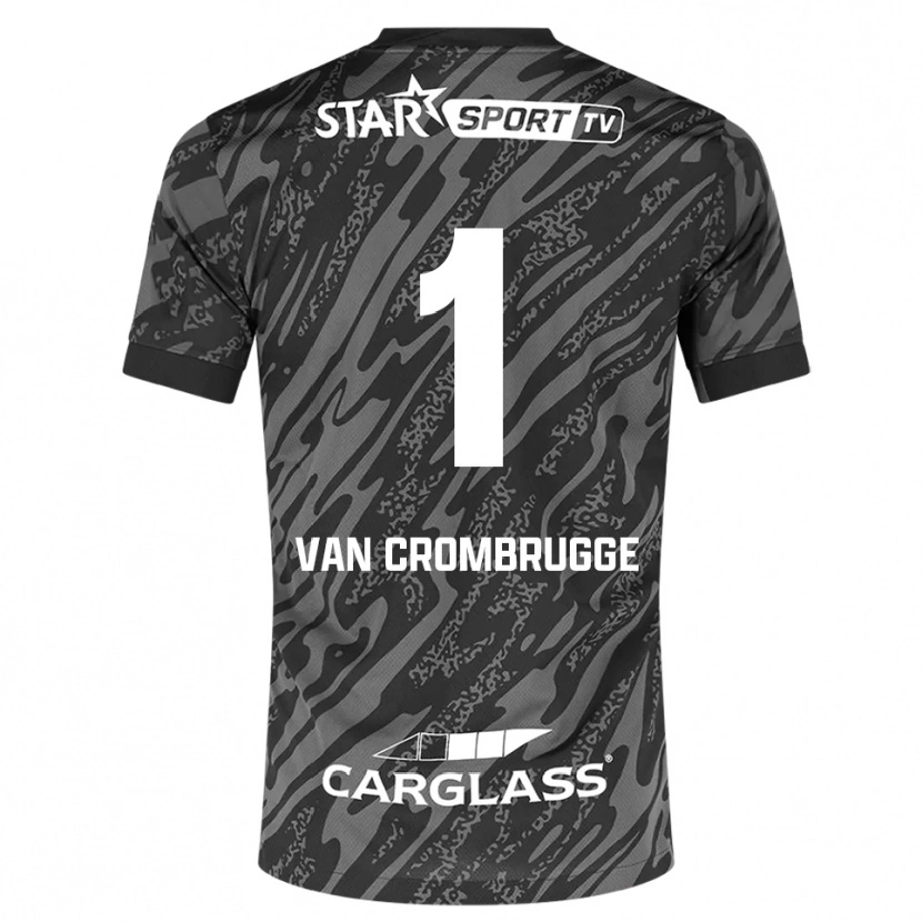 Danxen Women Hendrik Van Crombrugge #1 Dark Gray Black Goalkeeper Jersey 2025/26 T-Shirt