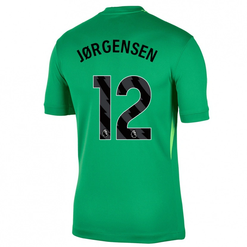 Danxen Women Filip Jørgensen #12 Green Black Goalkeeper Jersey 2025/26 T-Shirt
