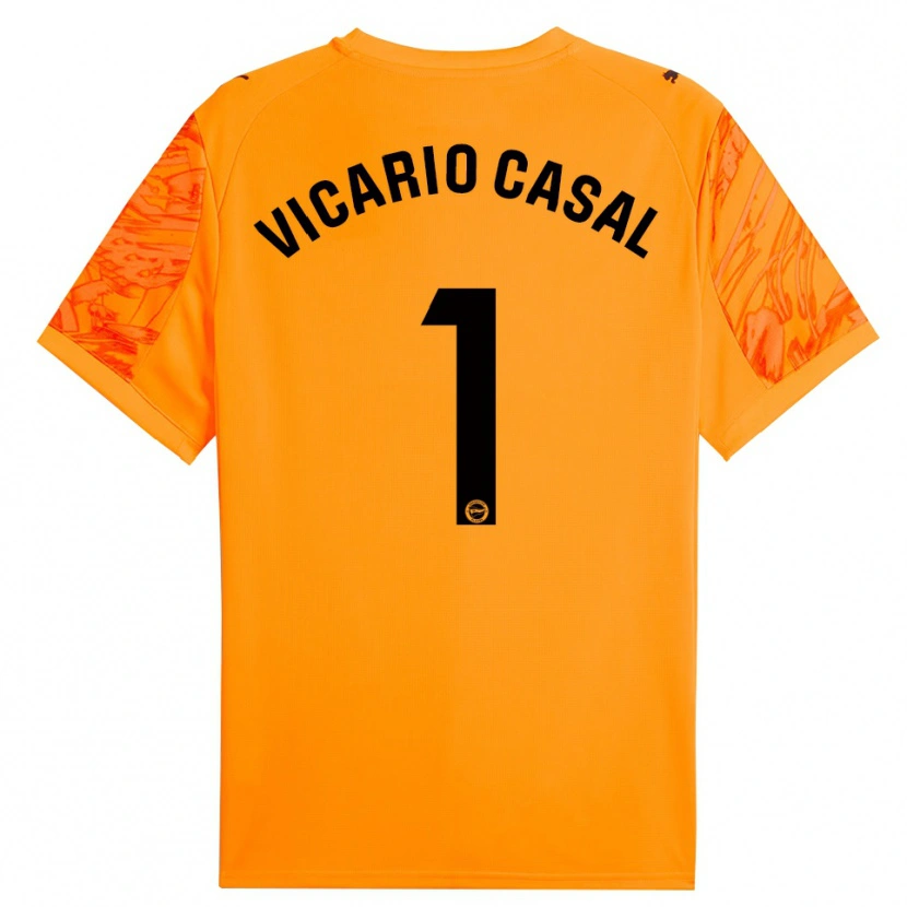 Danxen Women Jimena Vicario Casal #1 Orange Black Goalkeeper Jersey 2025/26 T-Shirt