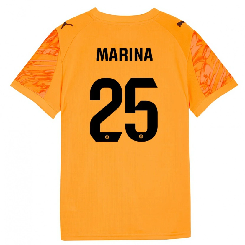 Danxen Women Sergi Marina #25 Orange Black Goalkeeper Jersey 2025/26 T-Shirt