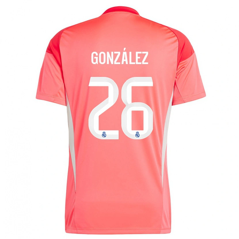 Danxen Women Fran González #26 Orange Red White Goalkeeper Jersey 2025/26 T-Shirt