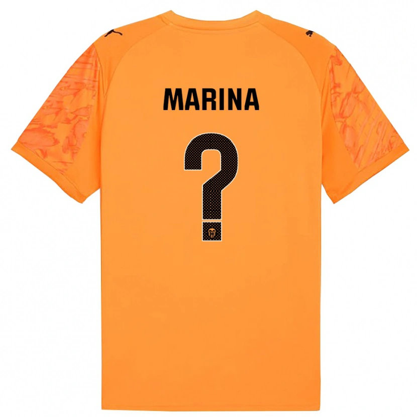 Danxen Women Marina Llacer Muñoz #0 Orange Black Goalkeeper Jersey 2025/26 T-Shirt