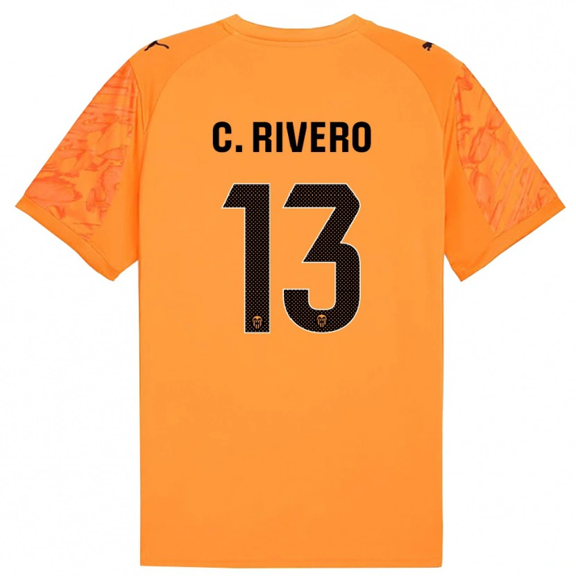 Danxen Women Cristian Rivero #13 Orange Black Goalkeeper Jersey 2025/26 T-Shirt