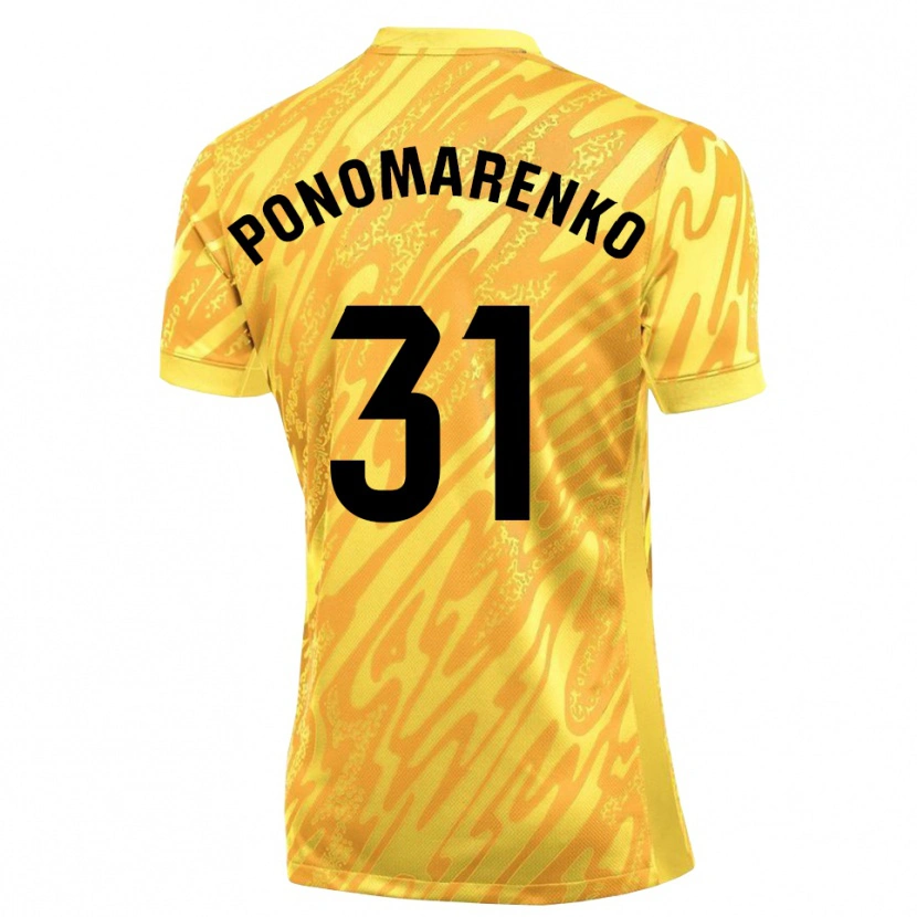 Danxen Women Borys Ponomarenko #31 Yellow Black Goalkeeper Jersey 2025/26 T-Shirt