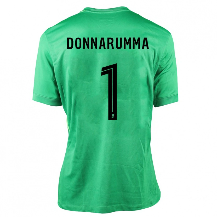 Danxen Women Gianluigi Donnarumma #1 Green Black Goalkeeper Jersey 2025/26 T-Shirt