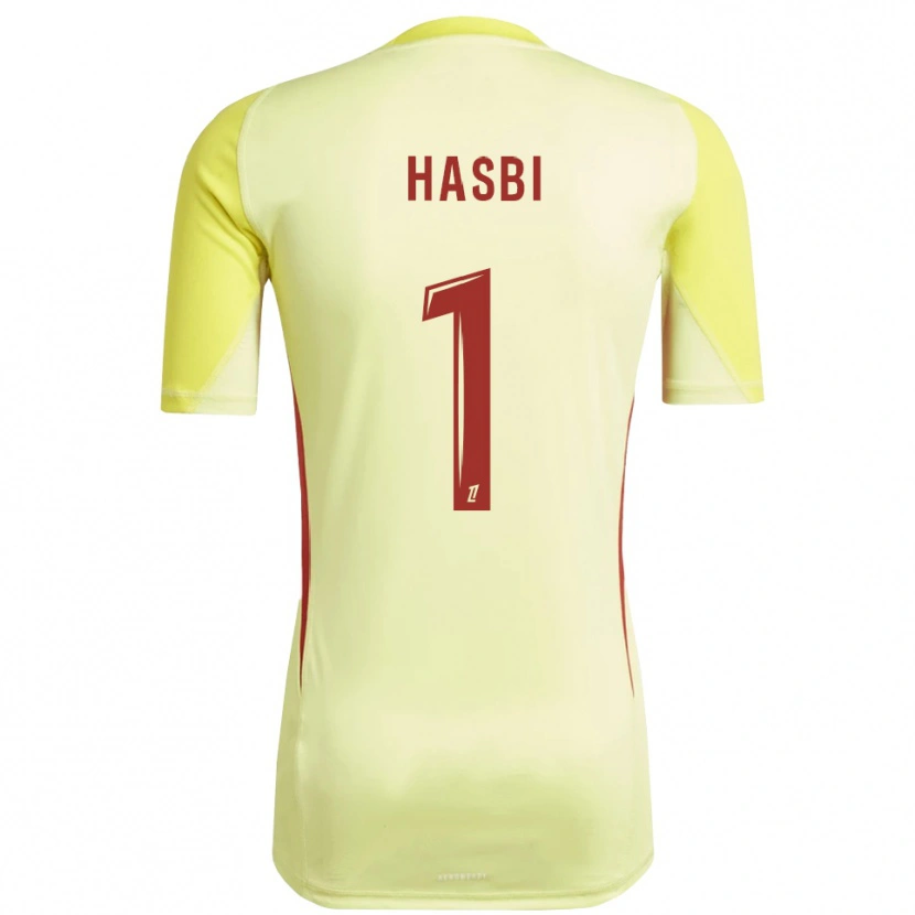 Danxen Women Walid Hasbi #1 Light Yellow Red Goalkeeper Jersey 2025/26 T-Shirt