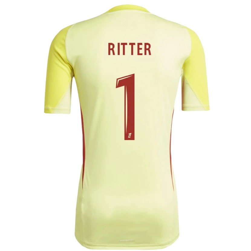 Danxen Women Maxime Ritter #1 Light Yellow Red Goalkeeper Jersey 2025/26 T-Shirt