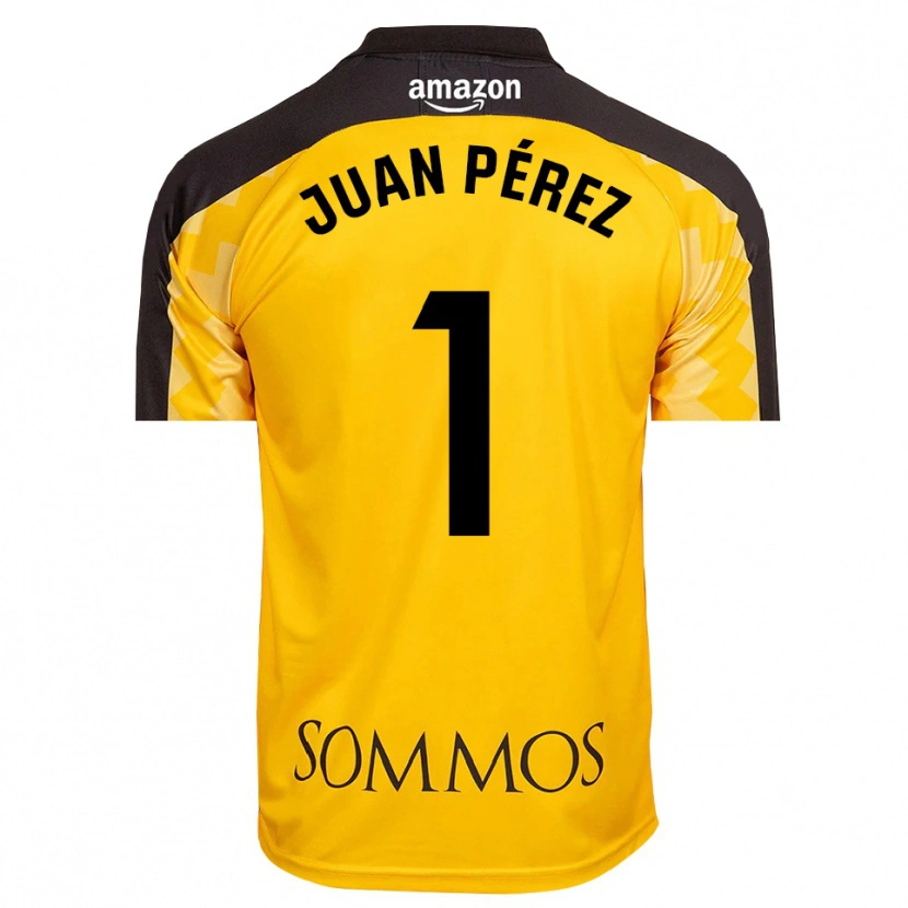 Danxen Women Juan Pérez #1 Yellow Black Goalkeeper Jersey 2025/26 T-Shirt