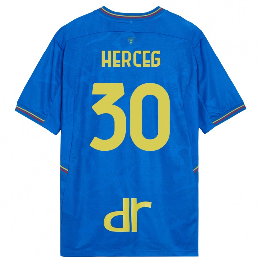 Danxen Women Lovro Herceg #30 Royal Blue Brown Goalkeeper Jersey 2025/26 T-Shirt