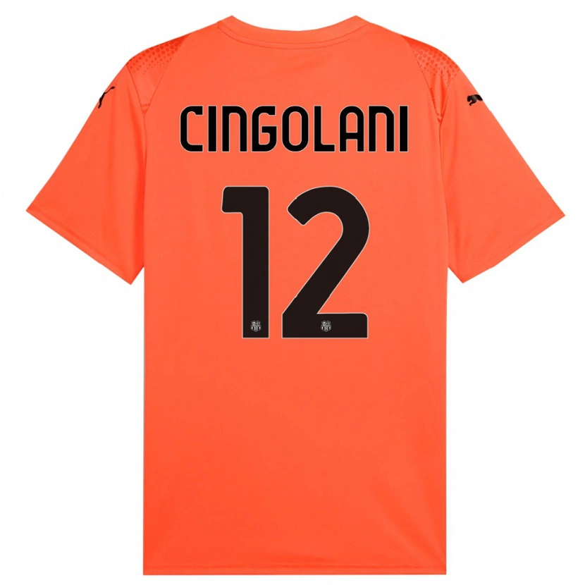 Danxen Women Matteo Cingolani #12 Orange Black Goalkeeper Jersey 2025/26 T-Shirt