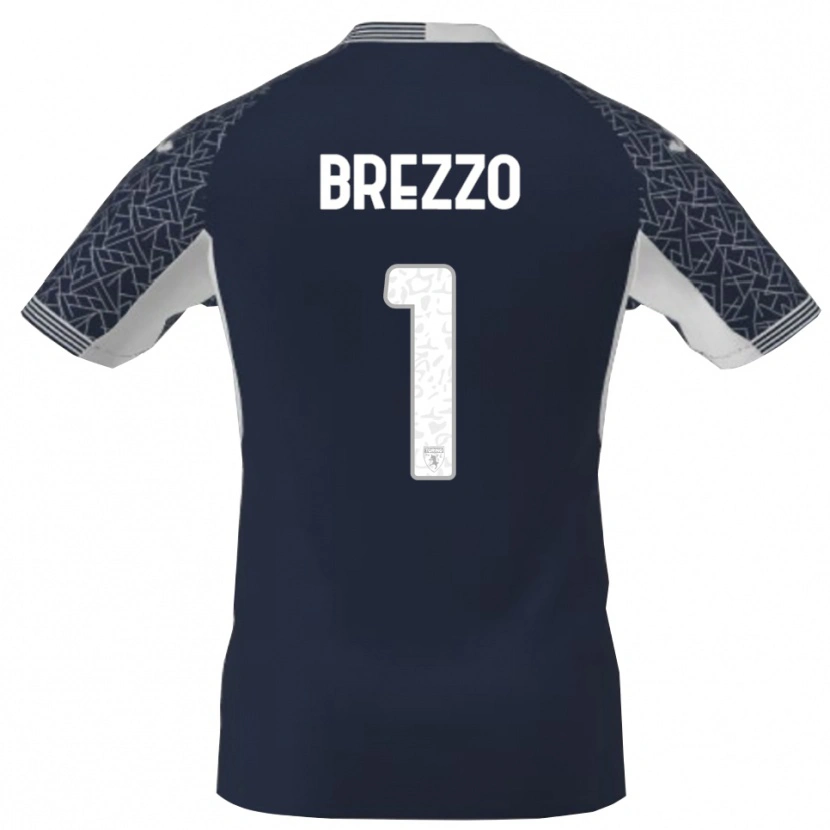 Danxen Women Matteo Brezzo #1 Blue Blck White Goalkeeper Jersey 2025/26 T-Shirt
