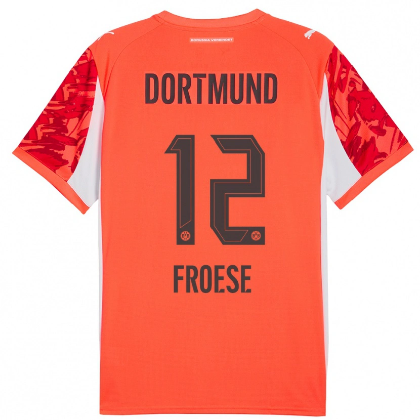 Danxen Women Julien Froese #12 Red Orange Goalkeeper Jersey 2025/26 T-Shirt