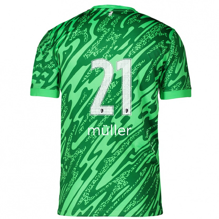 Danxen Women Florian Müller #21 Green White Goalkeeper Jersey 2025/26 T-Shirt