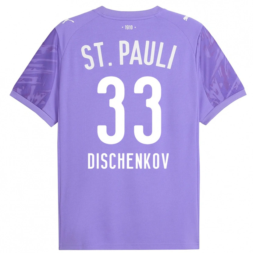 Danxen Women Dimitri Dischenkov #33 Medium Purple Black Goalkeeper Jersey 2025/26 T-Shirt