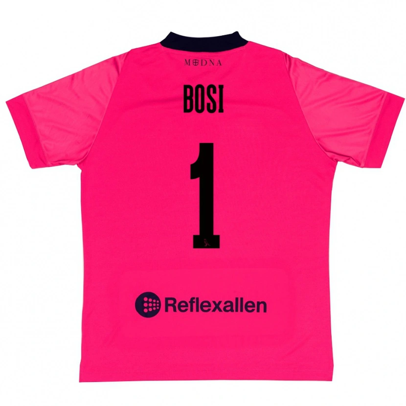 Danxen Women Matteo Bosi #1 Deep Pink Black Goalkeeper Jersey 2025/26 T-Shirt