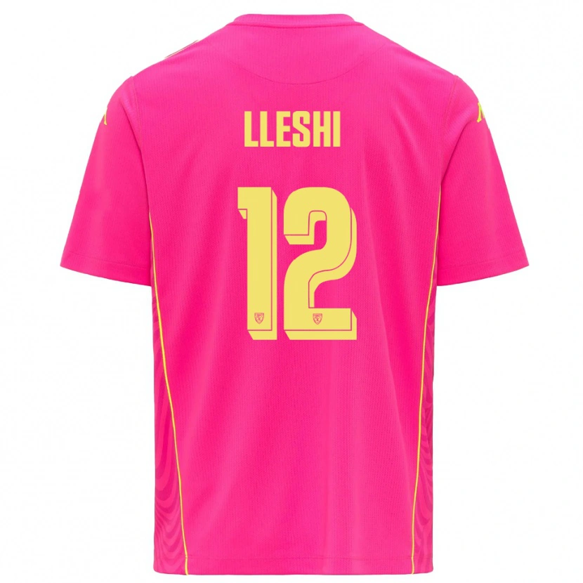 Danxen Women Leonardo Lleshi #12 Deep Pink Yellow Goalkeeper Jersey 2025/26 T-Shirt
