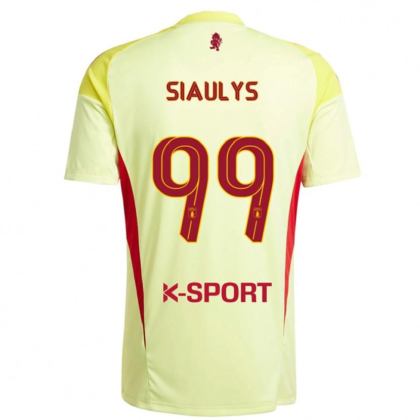 Danxen Women Ovidijus Siaulys #99 Light Yellow  Red Goalkeeper Jersey 2025/26 T-Shirt