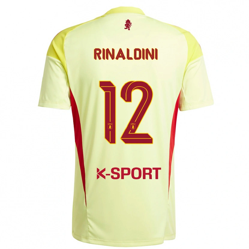 Danxen Women Ruben Rinaldini #12 Light Yellow  Red Goalkeeper Jersey 2025/26 T-Shirt