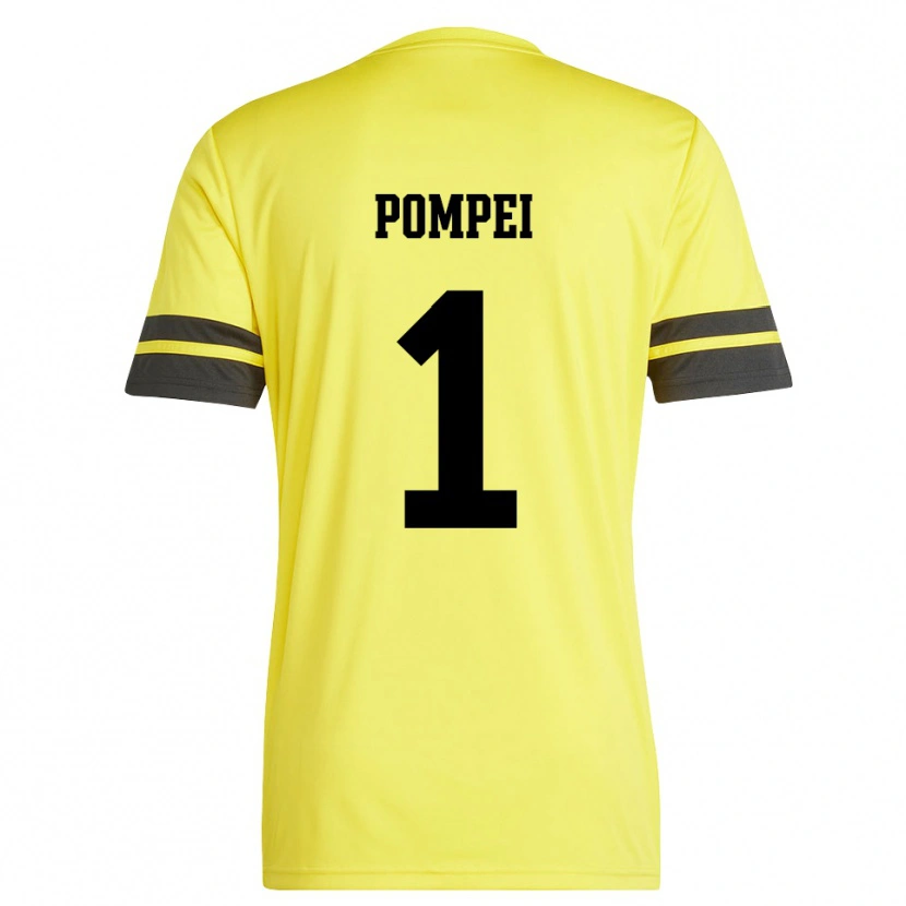 Danxen Women Thomas Pompei #1 Yellow Black Goalkeeper Jersey 2025/26 T-Shirt