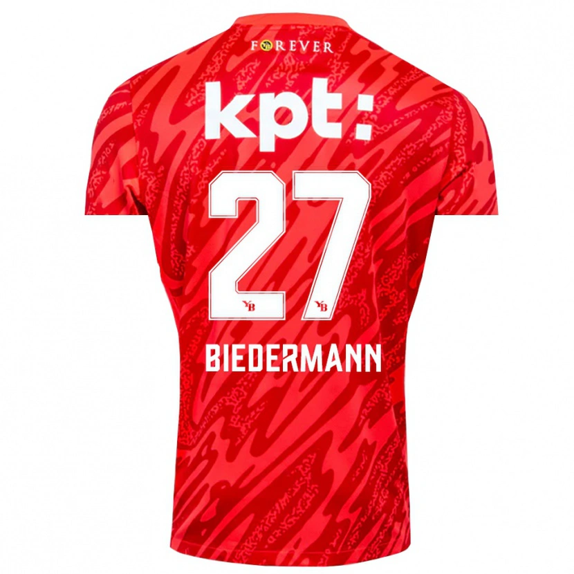 Danxen Women Tamara Biedermann #27 Red White Goalkeeper Jersey 2025/26 T-Shirt