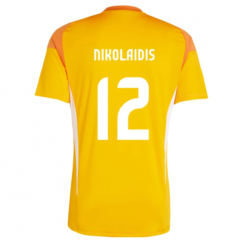 Danxen Women Georgios Nikolaidis #12 Orange White Goalkeeper Jersey 2025/26 T-Shirt