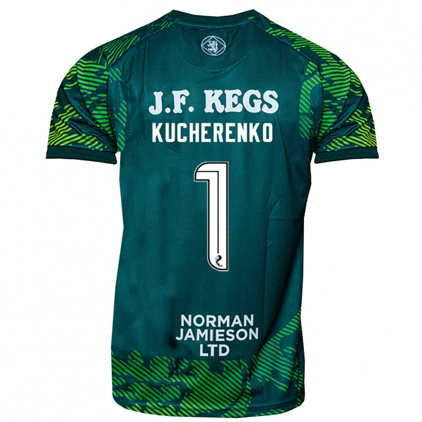 Danxen Women Yevgeniy Kucherenko #1 Green White Goalkeeper Jersey 2025/26 T-Shirt