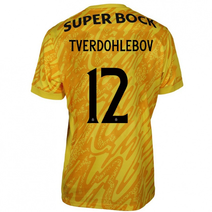 Danxen Women Alex Tverdohlebov #12 Yellow Orange Goalkeeper Jersey 2025/26 T-Shirt