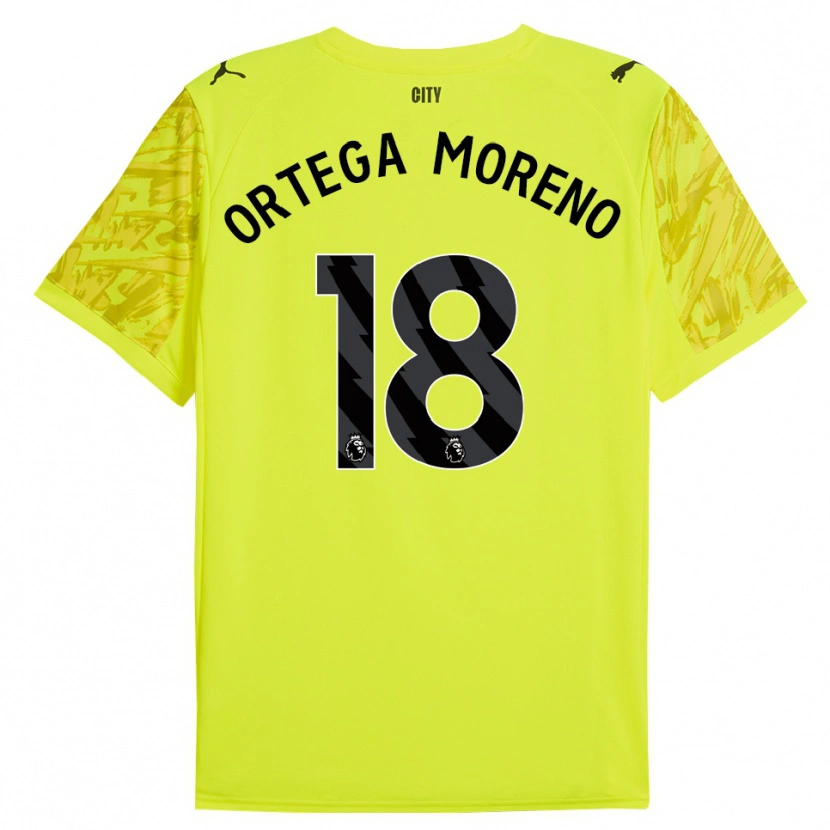 Danxen Women Stefan Ortega #18 Yellow Orange Black Goalkeeper Jersey 2025/26 T-Shirt