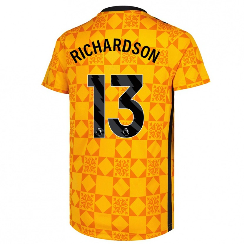 Danxen Women Adam Richardson #13 Yellow Black Goalkeeper Jersey 2025/26 T-Shirt