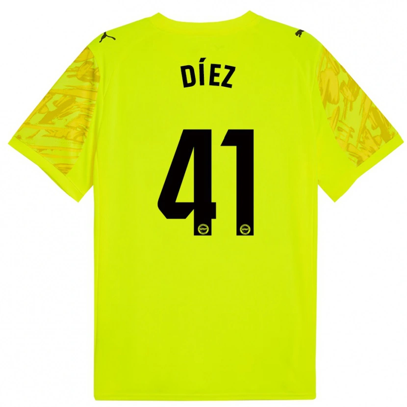 Danxen Women Victor Díez #41 Yellow Black Goalkeeper Jersey 2025/26 T-Shirt