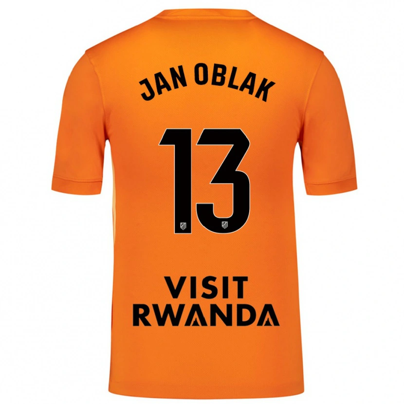 Danxen Women Jan Oblak #13 Orange Black Goalkeeper Jersey 2025/26 T-Shirt