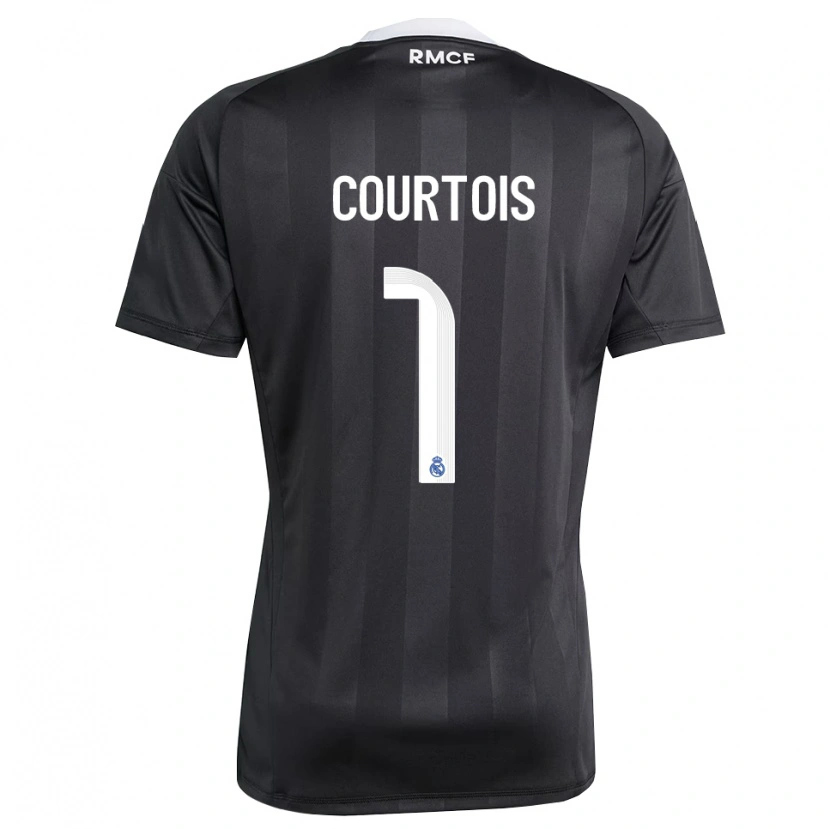 Danxen Women Thibaut Courtois #1 Black White Goalkeeper Jersey 2025/26 T-Shirt
