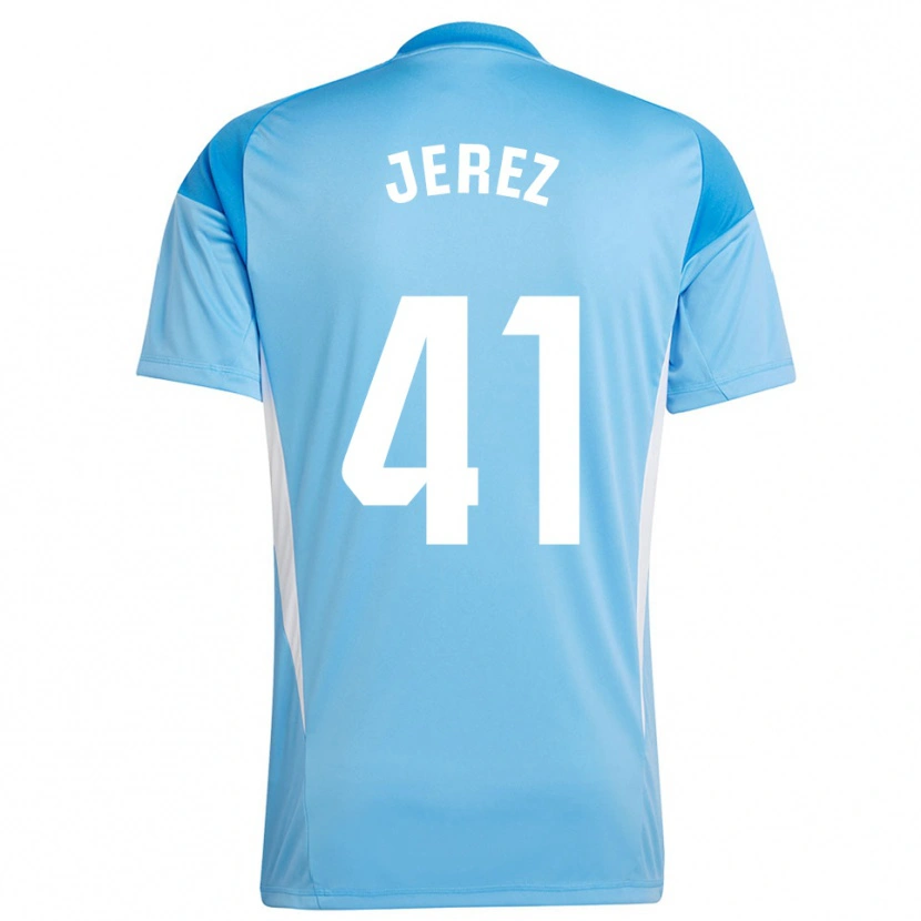 Danxen Women Adrián Jerez #41 Sky Blue Whitw Goalkeeper Jersey 2025/26 T-Shirt