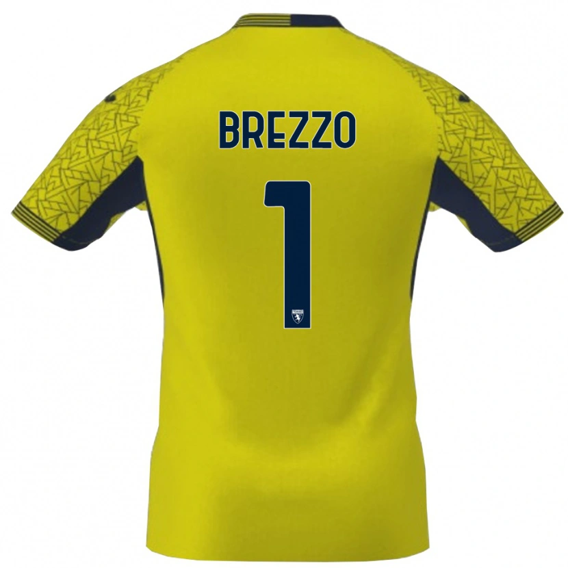 Danxen Women Matteo Brezzo #1 Yellow Black Goalkeeper Jersey 2025/26 T-Shirt