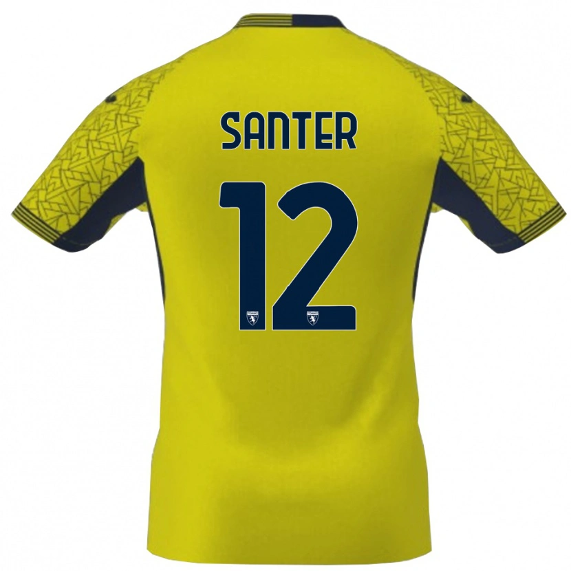 Danxen Women Leonardo Santer #12 Yellow Black Goalkeeper Jersey 2025/26 T-Shirt