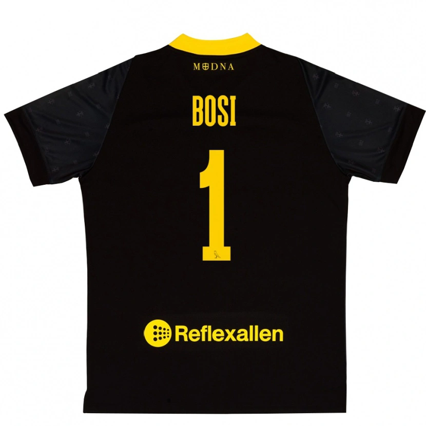 Danxen Women Matteo Bosi #1 Black Yellow Goalkeeper Jersey 2025/26 T-Shirt