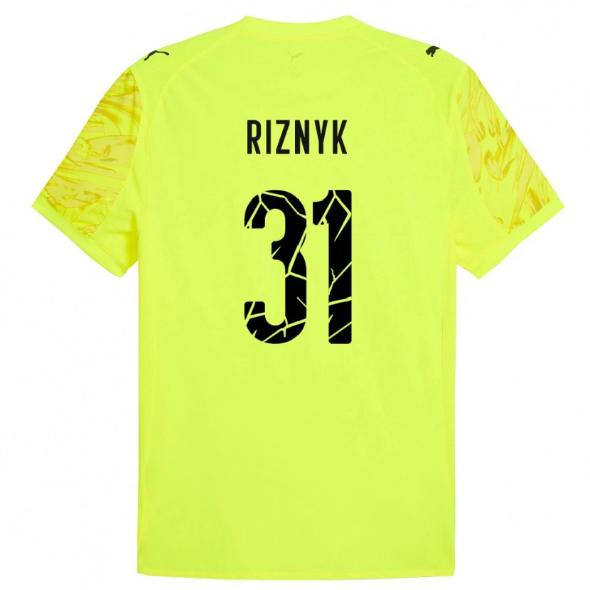 Danxen Women Dmytro Riznyk #31 Green Yellow Goalkeeper Jersey 2025/26 T-Shirt