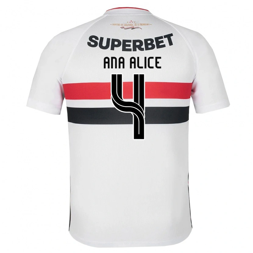 Danxen Kid Ana Alice Luciano Da Silva #4 White Red Black Home Jersey 2026/27 T-Shirt